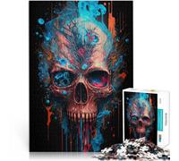 per adultiPuzzle da 2000 pezzi Pittura astratta del teschio Fatto di cartone Adatto a partire dai 14 anni Interazione genitore-figlio Regali interessanti per ridurre lo stress misurare：70x100cm