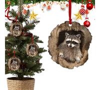 per albero - Ciondoli di animali per albero di Natale, decorazione natalizia, statuette piatte 2D in acrilico per amici, visualizzazione stagione, fattoria, riunioni di famiglia, casa Natale