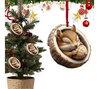 per albero, ciondoli per animali per albero di Natale, decorazione piatta, in acrilico, per caminetto, giardino, finestra, casa, feste di famiglia, stagione, Natale