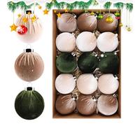 per albero delle vacanze, mini kit di decorazioni per esposizione stagionale, globi festivi infrangibili in varie trame, stile leggero da appendere, confezione di decorazioni natalizie per la