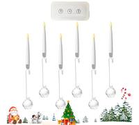 per Albero di Natale con Telecomando, Luci LED Decorative Senza Fiamma, 6 Decorazioni Natalizie per Interni Esterni Casa Finestra