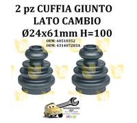 Per Alfa 146 1.9 JTD 105cv 02/99-01/01 2pz Cuffia Giunto L/Cambio Ø24x61mm H=100