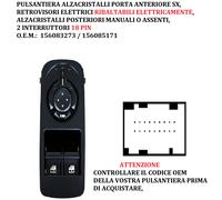 Per Alfa Mito 09/2008-04/2013 Pulsantiera Alzacristalli Anteriore Sx 18pin