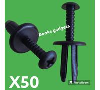 Per Alfa Mito 2008> Kit 50pz Rivetto in Plastica Nero Fissaggio Ripari 82421028