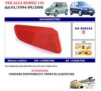 Per Alfa Romeo 145 da 01/1994-09/2000 Catadiottro Catarifrangente Posteriore Dx