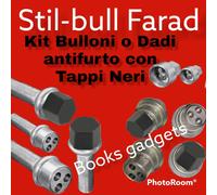 Per Alfa Romeo 33 2° Serie Kit Bulloni Antifurto NERI Stil-Bull Cerchi in Lega
