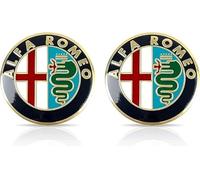Per Alfa Romeo 74mm Griglia Anteriore Auto Distintivo Dell'emblema Decorativo Adesivi Bagagliaio Cofano Decalcomanie Accessori Styling Modifica Degli Interni,A