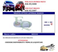 Per Alfa Romeo Mito dal 09/2008 Fanale Freccia Lucciola Laterale Sx=Dx Bianca