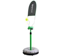 per Allenamento Senza Compagno Allenatore Tennis Portatile | pallina integrata, superficie d'impatto nera, testa rettangolare verde, palo telescopico verde