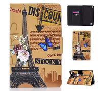 Per Amazon Kindle Fire 7 2015/2017 Custodia, Bspring Con Cinturino da Polso Magnetico Snap-on Bookstyle Internamente Silicone TPU Custodie Case in pelle Protettiva Flip Cover,Torre