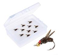 per ami da Pesca Alto Carbonio 10pz Resistenti per ami da(SizeS 10pcs) | Silicone morbido, movimento realistico, 20 , ideale per trota, temolo, luce bassa