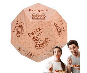 per appuntamento notturno per coppie: mini gioco 3x3 cm, in legno per prendere decisioni sul cibo, intrattenimento divertente per adulti con pizza, hamburger, pollo cinese, frutti di mare,