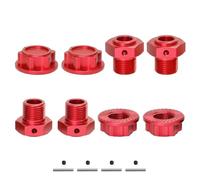 Per Arrma 1/10 Per Kraton Per Outcast 4S V2 Per BLX 1/8 RC Car 4 Pezzi Adattatore Mozzo Esagonale Ruota Metallo 17 Mm Per Mojave Parti Aggiornamento Accessori Accessoires Rc(Red)