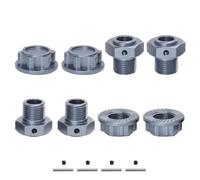 Per Arrma 1/10 Per Kraton Per Outcast 4S V2 Per BLX 1/8 RC Car 4 Pezzi Adattatore Mozzo Esagonale Ruota Metallo 17 Mm Per Mojave Parti Aggiornamento Accessori Accessoires Rc(Gray)