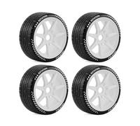 Per ARRMA 1/7 1/8 Per Infraction Per Limitless Per FELONY FSRC GT HuanNao X3GT 4PCS RC Set Pneumatici 17mm Hex On-Road Car Wheels RC Modifiche Modelli(White)