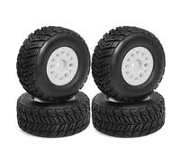 Per Arrma Per Mojave Per GROM 1/14 1/16 1/18 4 Pezzi Pneumatici E Ruote Esagonali 12 Mm Vuoto OD 2,56" RC Off-Road Short Course Truck Pneumatici RC(White)