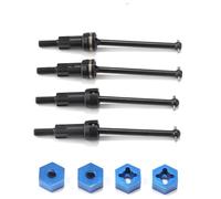 Per Arrma Per Mojave Per Grom 1/14 Acciaio Anteriore Posteriore CVD Albero Trasmissione Dado Ruota In Alluminio Accessori Per Aggiornamento Auto RC Parti Rc(Black)
