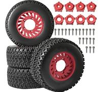 Per ARRMA Per Senton Per Traxxas Per Slash 1/8 1/10 Set Ruote Pneumatici 110mm Short Course Off Road Truck Con Connettori Esagonali Parti Rc(Red)