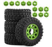 Per Arrma Per Senton Per Traxxas Per Slash 2WD 4X4 Per VXL Per Axial SCT10 L 1/10 Pneumatici Percorsi Brevi Ruote Con 3 Adattatori 12/14/17mm Esagonali Accessori RC