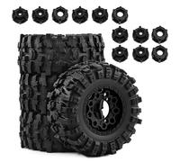 Per Arrma Per Senton Per Traxxas Per Slash 2WD 4X4 Per VXL Per Axial SCT10 L 1/10 Pneumatici Percorsi Brevi Ruote Con 3 Adattatori 12/14/17mm Esagonali Accessori RC