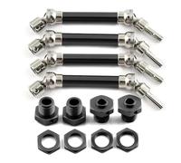 Per Arrma Per Typhon 4x4 3s Per Blx 550 Mega 1/8 4Pezzi Albero Trasmissione Anteriore E Posteriore In Metallo CVD Con Esagono Ruota Parti Aggiornamento Auto RC Modelli Auto Rc(Black)