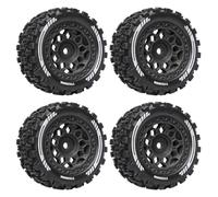 Per Arrma Per Typhon Per Granite Per Redcat 1/18 MX1.85 Pollici Larghezza 77mx39mm 12mm Pneumatici Delle Ruote Telecomando Parti Automobili Modelli Auto Rc(Black A)