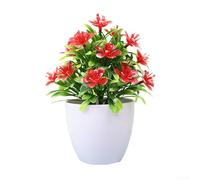 Per artificiale Per al Potted PlFor con PlFor astic Roses For e Five LeFor af Plum per Coerente Indoor VisuFor al For appeFor al (rosso)