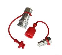 per attacco rapido per agricoltura NPT1/2 con tappo antipolvere (C) | Blocco a sfera, presa sicura, filettatura NPT1/4, acciaio grigio, tappo antipolvere