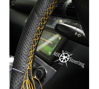 Per Audi A3 I Perforata Copertura Del Volante IN Pelle 96-03 Giallo Doppio Punto