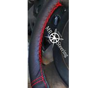 Per Audi A3 MK1 1996-2003 Volante IN Pelle Nera Cover Rosso Doppio Punto