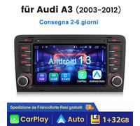 Per AUDI A3 S3 RS3 Android13 7" Autoradio GPS NAV BT RDS WIFI 1+32G DAB+ Carplay