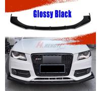 PER AUDI A4 B8 08-15 SPOILER LAMA SOTTO PARAURTI ANTERIORE NERO LUCIDO SPLITTER