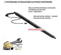 MAX! Pistoncino elettrico baule posteriore per Audi Q5 dal 07/2020 Chiusura automatica 6 pin