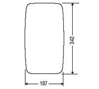 PER AUTOCARRO FIAT 682 N4 VETRO DI RICAMBIO 342x187 PER SPECCHIO RETROVISORE