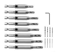 Per autocentrante cerniera Drill Bits Set 17Pcs Per HSS Per Fori Pilota In Porta Armadio Lavorazione Del Legno Con Posizionamento Automatico E Doppio Lato Chip Rimozione Per