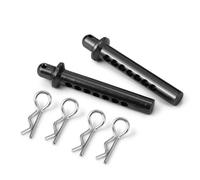 Per Axial Per SCX10 90046 1/10 1 Coppia Alluminio Supporti Per Montanti Anteriori Scocca Con Clip A R Colonna Di Fissaggio Ricambi Per Crawler RC Parti Modificate Rc(Black)