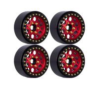 Per Axial Per SCX10 D90 Per TRX4 Per Capra VS4-10 CC01 1/10 4 Pezzi CNC Alluminio 1.9 Beadlock Mozzo Cerchio Pneumatici Ricambi Auto RC Cerchio Rc Wheels(Red)