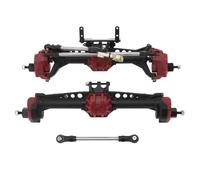 Per Axial Per SCX10 II 1/10 RC Crawler Upgrade Parts Assali In Nylon Ingranaggi In Acciaio E Cuscinetti In Metallo Assali A Portale Anteriori E Posteriori Assale RC(Red)