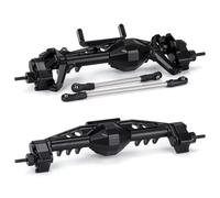 Per Axial Per SCX10 III AR45 1/10 RC Car Crawler Per Telaio In Alluminio Offset Pumpkin Portal Axle Con Supporti Servo Assale RC(Black,1 set)