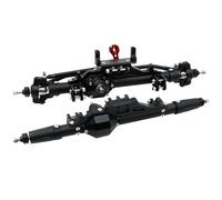 Per Axial Per Wraith 90018 RR10 Per Capra 1.9 Per UTB 1/10 Asse Anteriore Posteriore CNC Alluminio Completo Tirante Servo Mount RC Crawler RC Assali(Black,1set)
