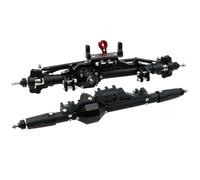 Per Axial Per Wraith 90018 RR10 Per Capra 1.9 Per UTB 1/10 RC Crawler Asse Anteriore Posteriore Completo In Alluminio CNC Con Tirante Supporto Servo Assale RC(Black,Front Rear)