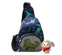 per bambini - Borsa con cerniera, zaino messenger con dinosauro, borsa da viaggio per esterni, idea regalo per ragazzi, grande capacità, con stampa di dinosauri in stile cartone animato