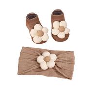 per bambini e - Cerchietto per teste, antiscivolo, set di fasce e calze a fiori, per bambini, per passeggiate, foto, compleanno, casa, all'aperto, battesimo, cerimonia quotid