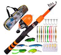 per bambini piccoli, canna per bambini, telescopico per bambino morbido con, combo di canna e mulinello resistente all'usura per campeggio, escursionismo, zaino in spalla