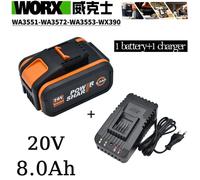 Per batteria al litio Worx 20V 8000mAh ricaricabile WA3551 WA3553 WA3553.1 WA3570 per tutti gli attrezzi elettrici e da giardino WORX Worx 4AhX1