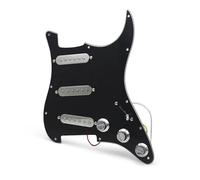 Per Battipenna Per Chitarra Elettrica ST SSS Silver Pickup E Gruppo Scratchplate Precablato Caricato(Black)