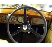 Per Bentley Segno 6 46-52 Nera Vera Copertura Del Volante IN Pelle Crema Punto