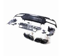 Per Benz W205 Berlina A 4 Porte Per AMG C63 Style Paraurti Posteriore Diffusore Spoiler Labbro+Punta Silenziatore Scarico Tubo Paraurti Posteriore(Black Tip Pipe)