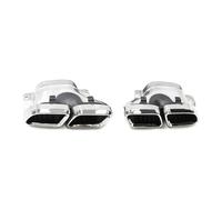 Per Benz Per W205 C200 C180 C300 2019 2020 2021 Quad Car Terminale Di Scarico Modificato Bodykit Marmitta Acciaio Inossidabile Gola Coda Auto(Silver)