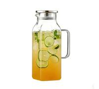 per bevande in , 2 l, caraffa per bevande con manico e coperchio, per succhi in , per frigorifero, piano di lavoro, barbecue, pic-nic, campeggio, limonata, caffè, tè